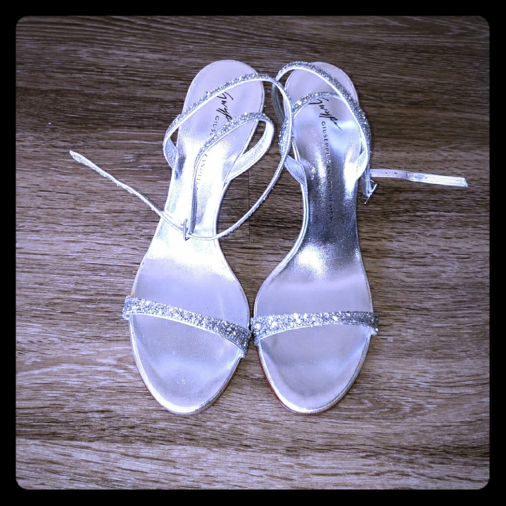SOLD Guiseppe Zanotti silver glitter heels